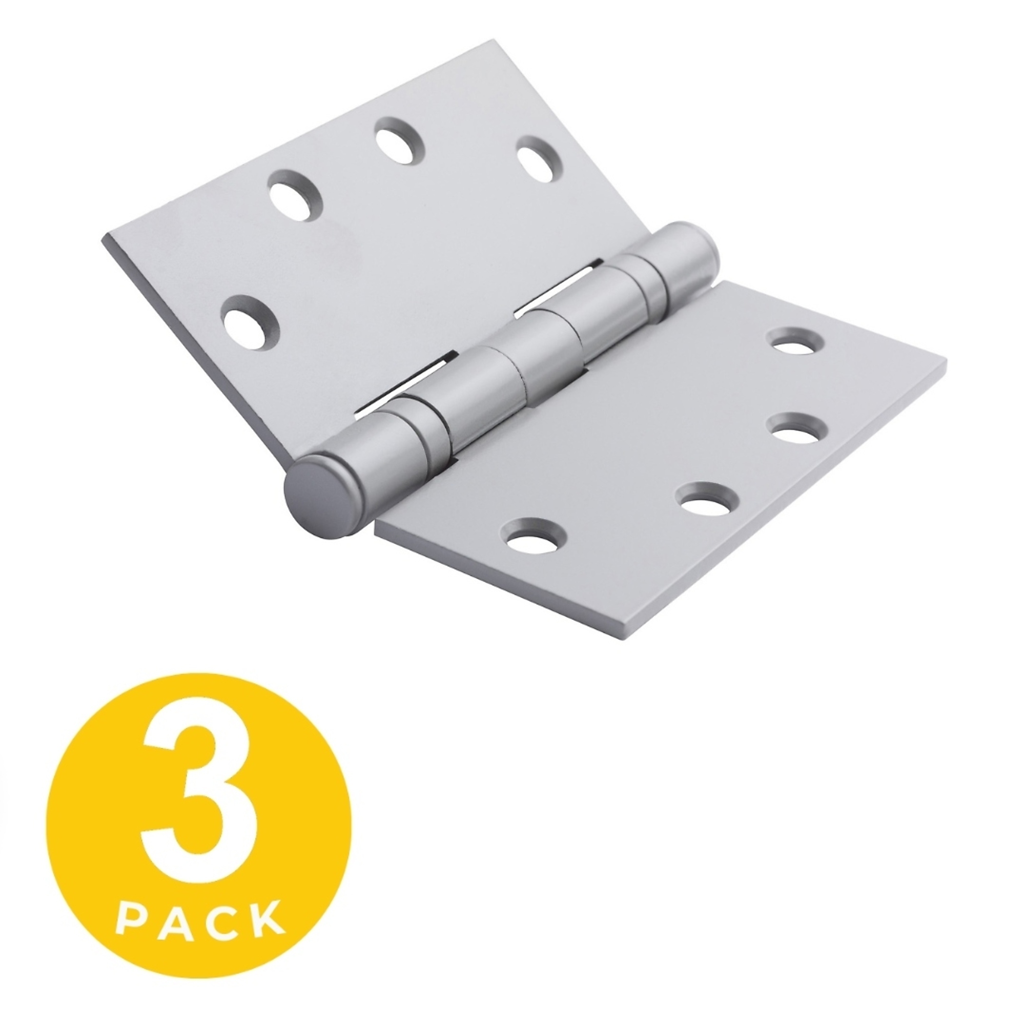 Global Door Controls Full Mortise Ball Bearing Hinge with Removable Pin — 4.5in. x 4.5in., Prime Coat, Set of 3, Model# CP4545BB-USP-3
